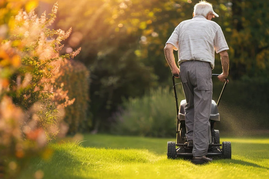self propelled battery lawnmower